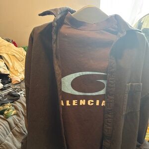 Balenciaga unisex oversized button up jacket with tshirt attached spring2025